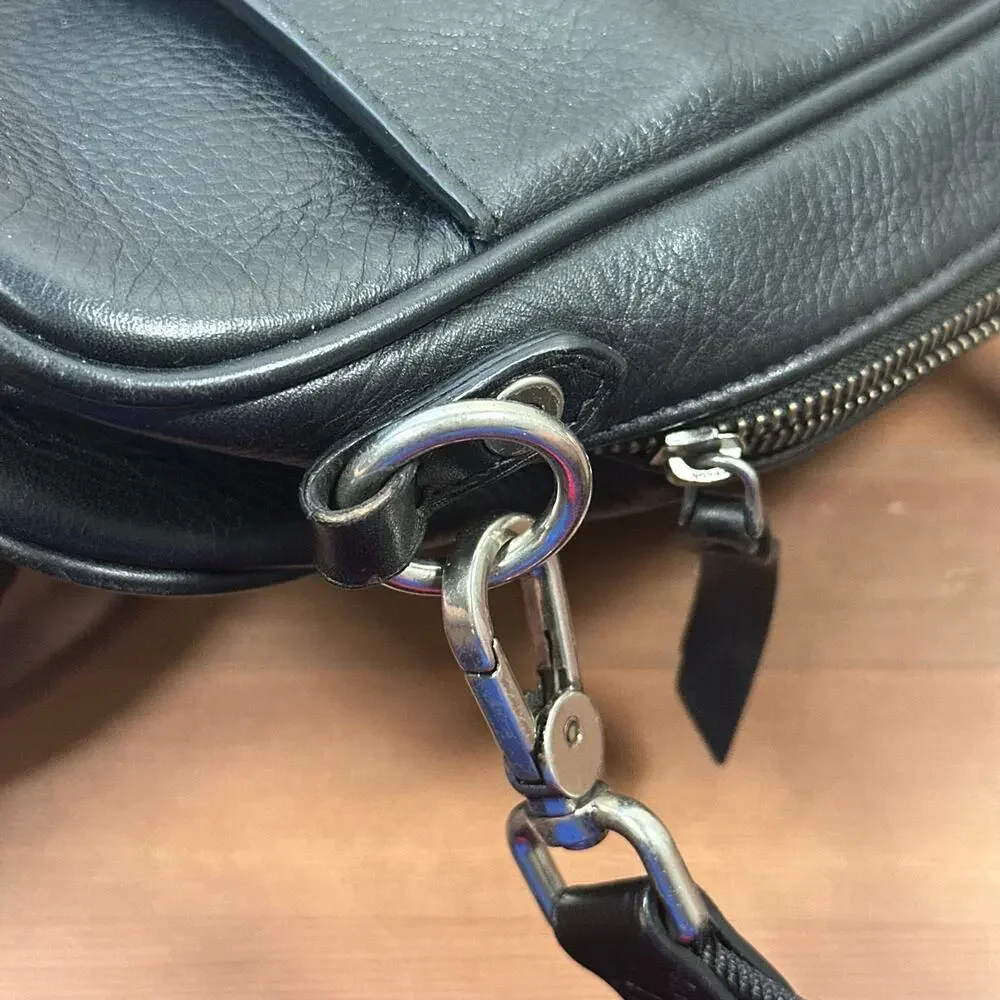 R.M. Williams Black Leather Signature Briefcase Bag